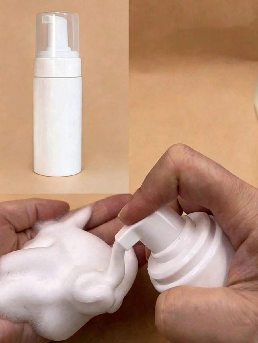 1PC 100/150ml White/Transparent Mousse Sparkling Bottles, Cleansing Foam Bottles, Cosmetic Dispensing Bottles Shampoo, Hand Sanitizer Foaming Bottle - White - View 1