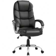 Office Chair Ergonomic High-Back Executive Desk Chair With Adjustable Swivel - Black - View 1