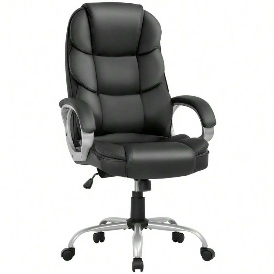 Office Chair Ergonomic High-Back Executive Desk Chair With Adjustable Swivel - Black - View 1