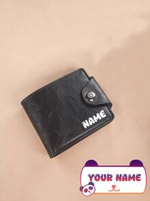 Personalized Custom Wallet: This PU Leather Bi-Fold Wallet Can Be Customized With Names And Holiday Messages. The Stylish Design Allows You To Engrave Your Name Or A Holiday Greeting, Creating A Unique And Personalized Wallet. - Wallet - View 8