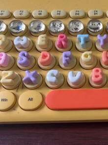 DIY 26 Cartoon Letter Keyboard 3D Cute Number Nail Art Supplies - INS Resin Accessories - Multicolor - View 8