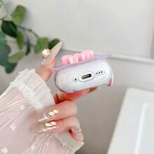 YQQ Cute  4 Clear Case Girly 3D Bow Design Soft TPU Protective Shockproof Kawaii Apple IPod 4th Generation Cover With Cleaner Kit And Keychain Girls Women2179 - BowPink - 查看 4