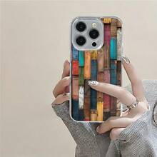 Tablas de madera pintadas de colores diversas.Funda de teléfono magnética Funda para teléfono con escena de naturaleza encantada. El regalo perfecto para cualquier ocasión. Compatible con fundas - Succión magnética transparente - Ver 7