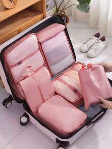 7/1pc Large Capacity Travel Organizer Bags, Multi-Purpose Sorting Storage Bags For Clothes And Personal Care Items, Super Organizing Power, Space Saving, Dust-Proof Storage Bags, Lightweight Travel Packing Cubes, Easy To Pack And Carry