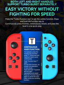 Joycons L/R para Nintendo para Controles de Switch, Reemplazo para Controles de Switch, Joycons para Nintendo para Controles de Switch, Vibración Dual/Control de Monitor/Función de Compartir/Despertar/Sin NFC - Gris Oscuro - Ver 6