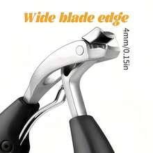 1pc Premium Stainless Steel Nail Clipper, Modern Design With Concave Edge, Wide Opening, Splash-Proof, Long Handle. Curved Callus Remover Suitable For Thick Nails. Fragrance-Free. Suitable For Men And Elderly. - Black - View 10