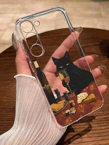 Cartoon Cat Painted Transparent Minimalist Shockproof Thick Phone Protective Case, Printed Compatible With Iphone 17/17 Pro/17 Pro Max/16/16 Pro/16 Pro Max/16 Plus, 15 XR/7/8, 15 Pro Max, 12 Pro Max, 13 Pro Max, 14 Pro Max, 13, 14, 11, 12P, 14P, 11P, Soft Shell Compatible With Samsung A13 4G, A22, A21S, A51 4G, A52, S22 Ultra, A33 5G, Suitable For 10, Note 11 4G, 11 Lite, A53, TPU A14/A23/S23 Ultra, S24, A14, A15, S23, A73, Phone Cases - Multicolor - View 5