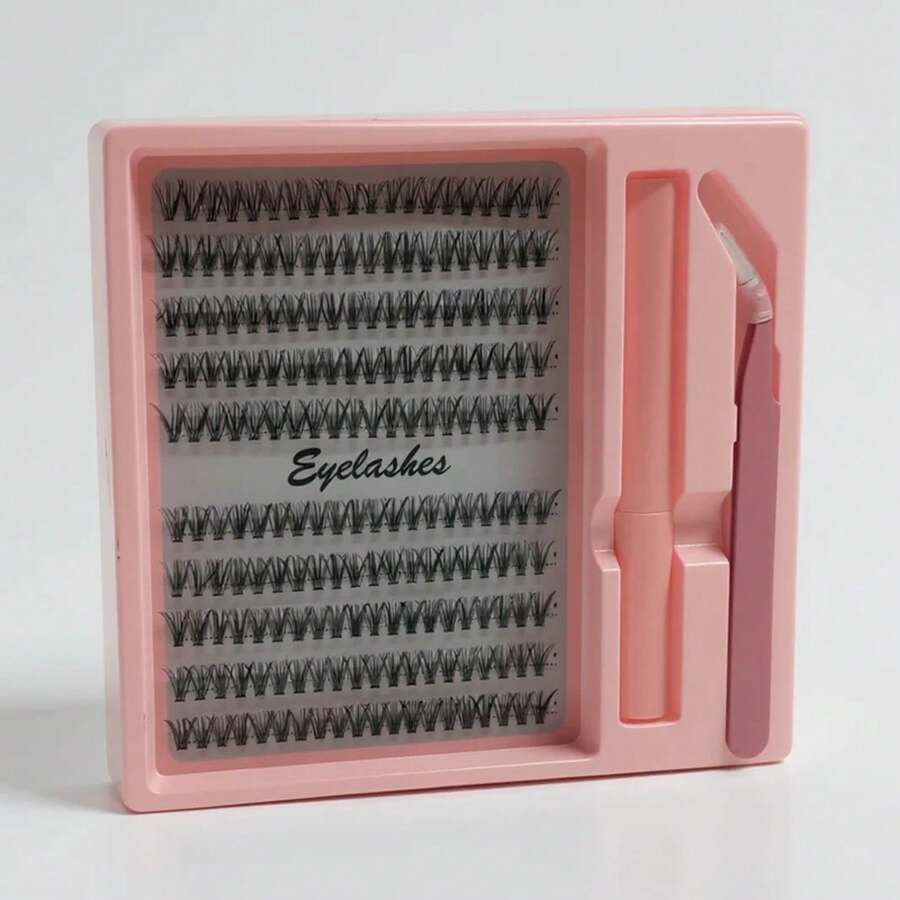 Kit de Pestañas De 30D de Hada Pestañas Naturales Banda Invisible 200 pzs Pestañas Manga Individuales con Kit de Extensión de Pestañas Fácil de Remover XTJK - 11 milímetros - Ver 1