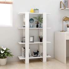 Larryhot Estantería/divisor de espacios blanco 80x30x123,5 cm, Fácil de montar, elegante y hermoso, y conveniente para almacenar artículos, es una opción ideal para el almacenamiento y la decoración del hogar. - Blanco - Ver 3