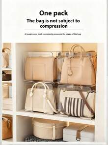 4件套透明衣柜收纳袋手提包隔板可拆卸柜架，适用于卧室、浴室、办公室等场所，实用书籍隔板L型收纳架，节省空间，可用作汽车收纳盒、抽屉整理器，透明四格收纳盒仅适用于小型手提包，也适用于衣柜衣物收纳，可用作衣橱隔板，收纳毛衣、袜子、裤子、牛仔裤、内衣等。