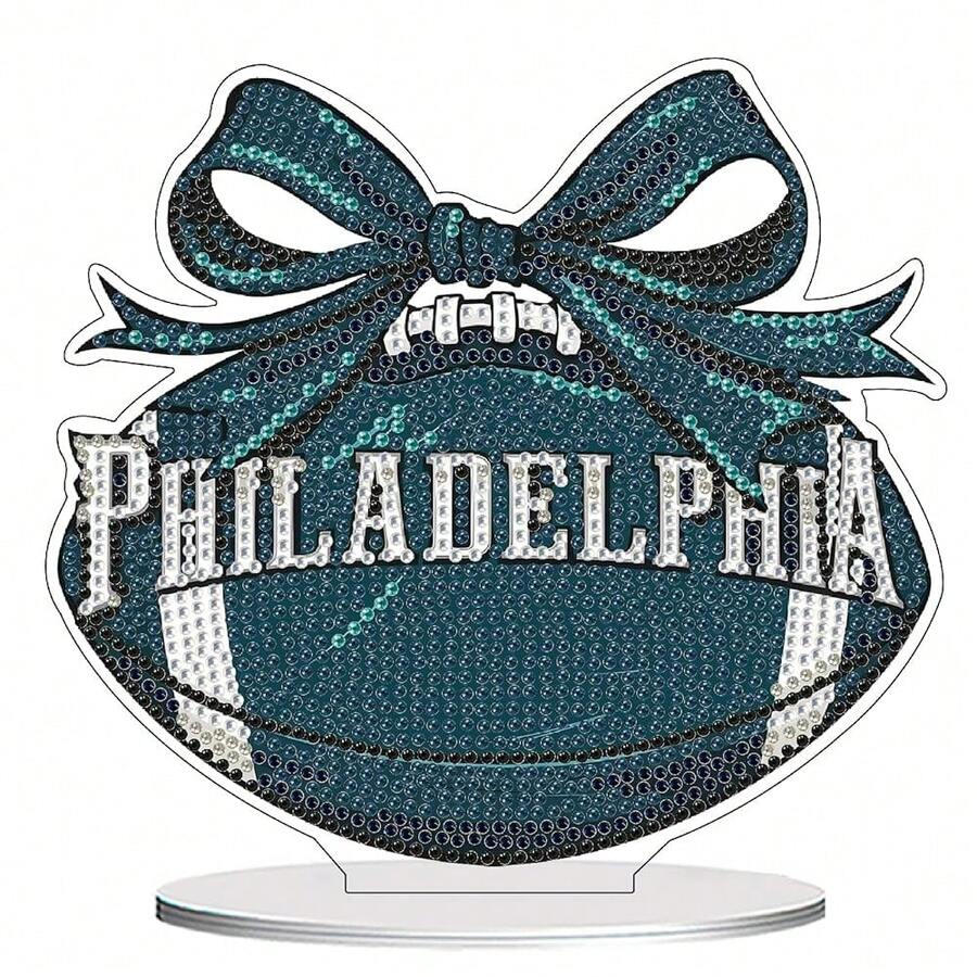 Fairyland JinWenn Decor For Home Diamonds Art Kit Decorations, Football Diamonds Painting Kit For Adult Tabletop Gift DIY 5D Diamonds Dots Philadelphia Home Special Crystal Diamond 7.9x7.3 Inch - DP02552 - 查看 1
