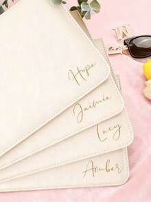 Pochette de demoiselle d'honneur personnalisée : cadeau de mariage personnalisé - cadeau de demoiselle d'honneur - pochette de demoiselle d'honneur personnalisée - cadeau de la demoiselle d'honneur - enterrement de vie de jeune fille - pochette du Nouvel An - pochette de fête des Fêtes - Multicolore 5 - Voir 4