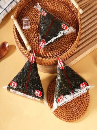 20/50/100pcs Refill Triangle Onigiri/Rice Ball Seaweed Wrap, Double Layer Onigiri Packaging Bags With Seaweed Pattern - Disposable Airtight Onigiri Storage Bags