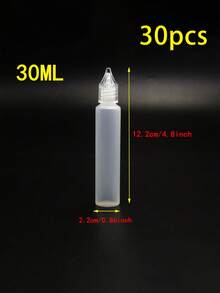 30支装/5包 水晶盖笔形透明塑料瓶，10毫升/15毫升/30毫升塑料胶水挤压瓶，精油滴管瓶，可重复灌装液体分装容器 - 彩色 - 查看 14