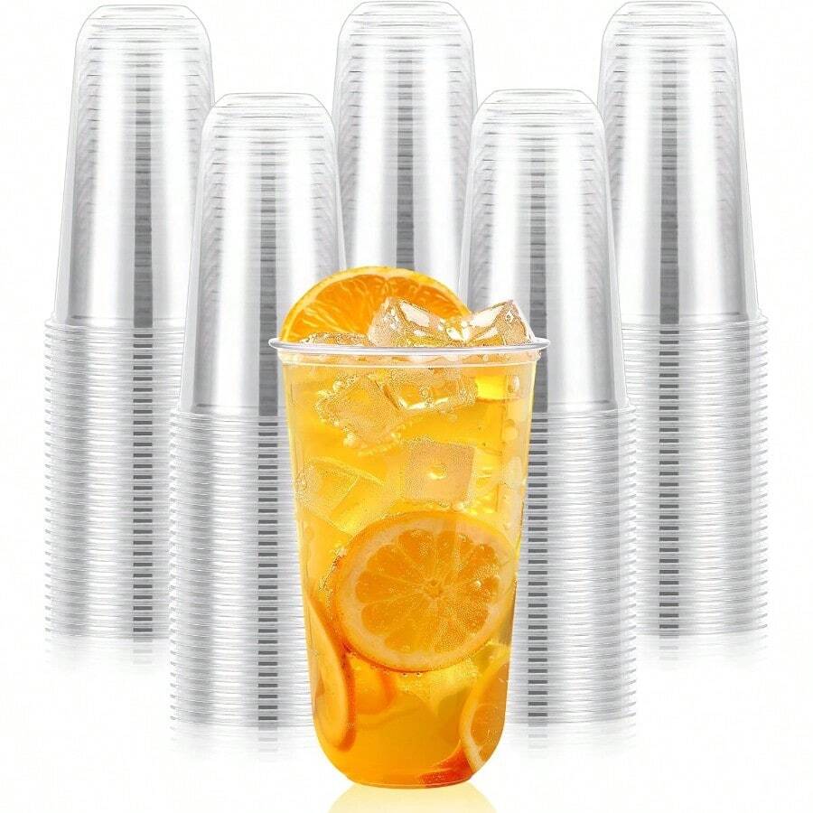 KesaPlan 100 Pcs Disposable Stemless Glasses 12oz Crystal Plastic Wine Glasses Clear Classic Cup For Meeting Weddings Birthdays Cocktail Christmas Party Supplies - 透明-100個-20盎司 - 查看 1