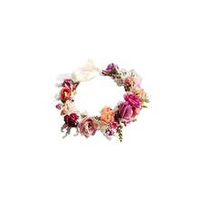 YAZILIND Adjustable Flower Headband Hair Wreath Floral Garland Crown HA 11LO Headpiece With Ribbon Boho Wedding Festival,1-Color - 1-color - View 1