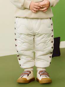 mini bala 2025 Winter Baby Boy Waterproof Down Pants, Oil-Resistant And Warm - Light Khaki - View 2