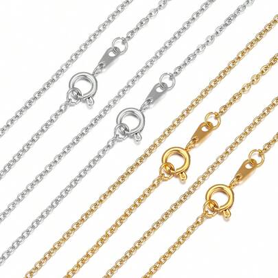 2pcs/Pack Stainless Steel Gold-Plated Cross Chain Necklace, Choker Necklace, Versatile Elegant Women Necklace, DIY Jewelry Making Chain