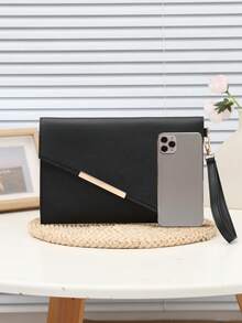 2025新款时尚女士休闲PU信封包，办公用品，A5文件袋，高品质百搭复古手提包