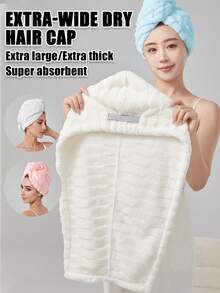 1 chiếc khăn lau tóc bằng vải lông san hô siêu thấm hút, màu trơn đơn giản, phù hợp cho cả tóc dài và tóc ngắn, dùng trong nhà tắm và trang trí phòng tắm. - Nhiều màu - Xem 16