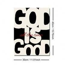 1pc Framed/Unframed "God Is Good" Christian Canvas Poster, Minimalist Red Faith Quote Typography Wall Art Print, Biblical Scripture Painting, Suitable For Apartment, Living Room, Bedroom, Modern Home Decor - Multicolor - View 14