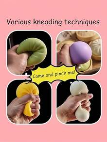 Party Stress Relief Toy, Stress Relief Bun Toy, Realistic Bun Stress Relief Toy, Mini Silicone Squeeze Stress Relief Toy, Suitable As Party Gift - Multicolor - View 6
