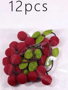 彩色毛毡樱花花环装饰，适合DIY、水果装饰、悬挂装饰、生日、婚礼、新年、家居墙面装饰、房间装饰 - 彩色 - 查看 13