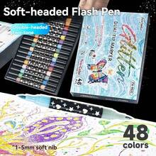 返校季 & 双头双色闪光马克笔，DIY闪光亮片笔，双色单笔，艺术绘画涂鸦笔，多色套装，热门闪光马克笔，双头双色设计，闪光易上色，节日贺卡/DIY手工装饰笔/艺术绘画/办公标记，亮片装饰笔，双色合一，闪光效果，艺术生创意绘画笔套装，多色闪光绘图笔 - 雙頭雙色閃光馬克筆 - 查看 8