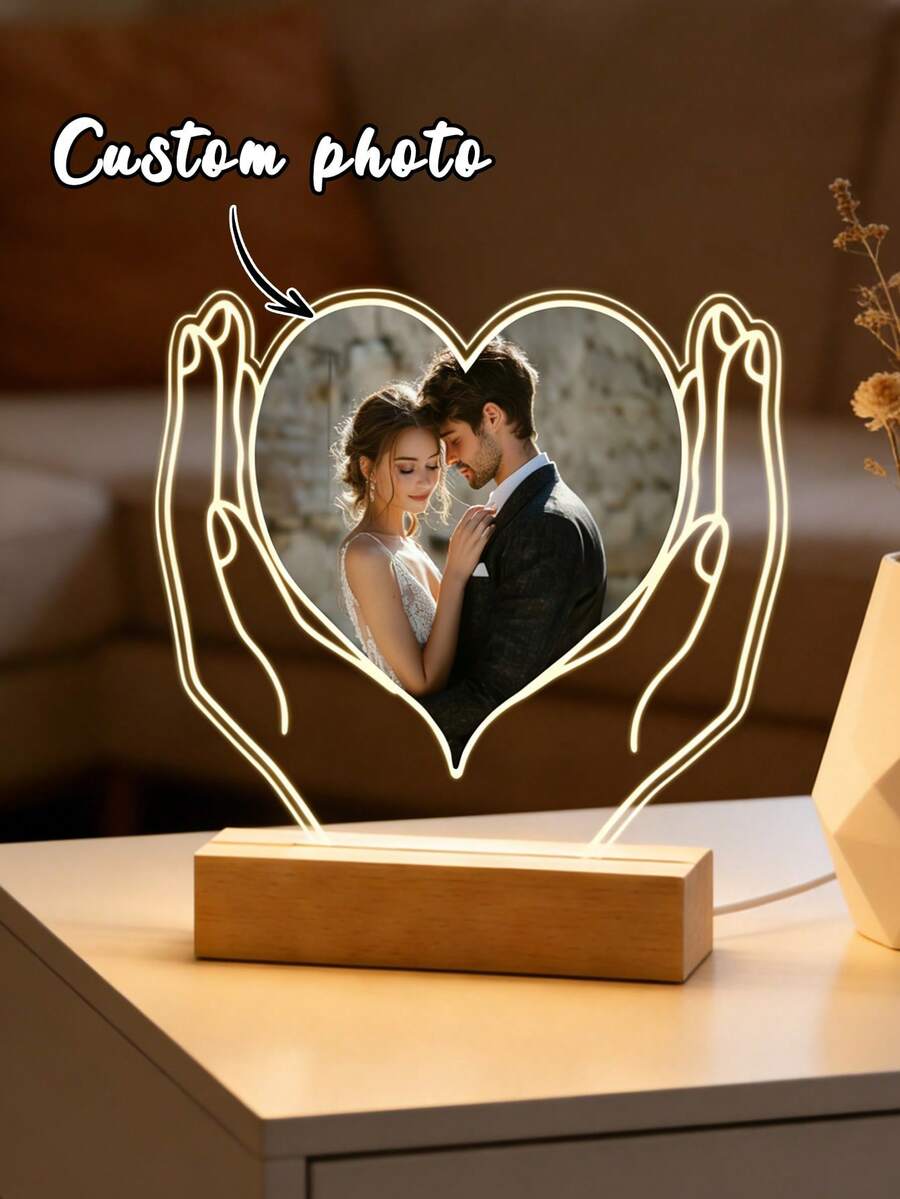 1 chiếc đèn ngủ hình trái tim tùy chỉnh cá nhân hóa dành cho cặp đôi, tùy chỉnh ảnh, đèn ngủ acrylic, đèn LED phong cách Boho, quà tặng ngày Valentine cho các cặp đôi, bạn gái, bạn trai, quà tặng đôi, quà tặng tri ân khó quên để kỷ niệm những ngày đặc biệt, quà tặng cá nhân hóa cho đám cưới và những dịp lãng mạn. - Nhiều màu - Xem 1