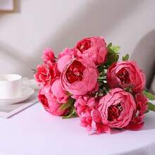 Duovlo Springs Flowers Artificial Silk Peony Bouquets Wedding Home Decoration,Pack Of 1 (Spring Pink),20.87*3.5,SpringPink - 春粉 - 查看 5