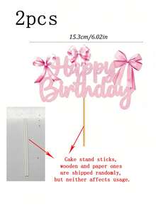 1 buc/3 buc decor tort cu fundă roz minunată pentru ziua de naștere, decor tort cu fundă roz pentru ziua de naștere, felicitare cu fundă roz pentru ziua de naștere, - decor tort de ziua de naștere, accesorii pentru decorațiuni petrecere, decorațiune modernă cu litere grafice pentru tort, idei de decorare a petrecerii de ziua de naștere, suvenir perfect pentru familia și prietenii tăi, potrivit pentru accesorii pentru petreceri de ziua de naștere cu tematică prințesă pentru femei.