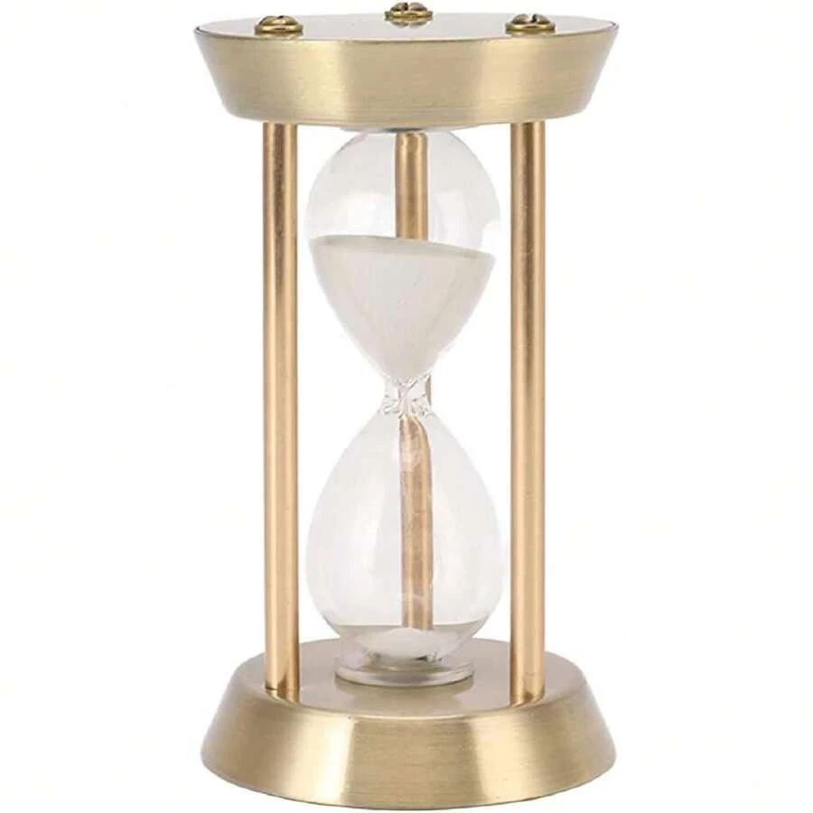 Reloj de Vacío de Metal, Juego de Temporizador de Arena, Marco Reloj de Vintage de Alto Brillo para Boda, Hogar, Escritorio, Oficina, Decoración (Bronce Mini 10min),37349217 - Multicolor - Ver 1