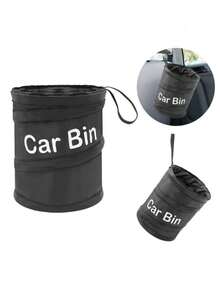 Foldable Car Trash Can, Mini Portable Car Garbage Bag, Waterproof Hanging Car Trash Bag, Car Trash Can, Mini Car Trash Can, Foldable Waterproof Car Trash Can, Vehicle/Driver Hanging Trash Can - Black - View 1