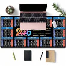 1pc Extra Large Professional Mouse Pad With 2026 Calendar Holiday Schedule, Computer Gaming Mouse Mat Made Of High-Quality Microfiber Fabric, Thick High-Density Rubber Non-Slip Base, New Year Gift For Keyboard Pad, Suitable For Gamers, Office And Home Laptop Desktops