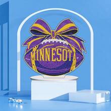 Fairyland JinWenn Decor For Home Diamonds Art Kit Decorations, Football Diamonds Painting Kit For Adult Tabletop Gift DIY 5D Diamonds Dots Minnesota Home Special Crystal Diamond 7.9x7.3 Inch - DP02553 - 查看 3