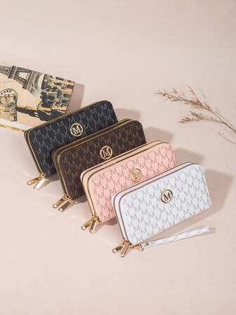 Vintage Elegant Women's Long Wallet, Versatile Printed Card Holder, Fashion Dual-Layer Clutch Purse, Printed, New Design