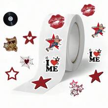 500 pièces d'autocollants de fille de musique urbaine Y2K, convenant pour décorer les guitares, les kits de batterie, les skateboards, les ordinateurs portables, les bouteilles d'eau, les valises, les téléphones portables, etc. - Autocollants décoratifs de bande dessinée imperméables et DIY. - Multicolore - Voir 11