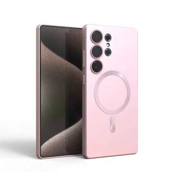 1pc TPU Magnetic Phone Case Compatible With Samsung Galaxy A06 A15/A16/A17/A26/A35/A36/A55/A56/A25/A26/A54, Also Fits S23/S23 FE/S24 FE/S25/S25 Ultra/S25, Minimalist Shock-Proof Phone Case With Built-In Camera Protector, Ultra-Thin Soft Silicone Cushion Metallic Glossy Phone Case, Christmas Gift, Winter/Christmas