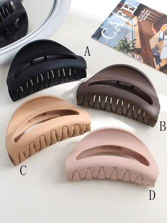 4 piezas Clips de pelo de mujer de moda, sencillos y elegantes, de semicírculo mate, adecuados para uso diario, accesorios de moda para el cabello, elegantes ganchos de pelo, pinzas de pelo casuales para mujer