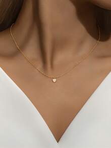 1pc 925 Sterling Silver Necklace For Women 18K Gold Plated CZ Pendant Necklaces Jewelry For Gift For Mom & Daughte Engagement Wedding Birthday Christmas Gifts - Gold - View 6