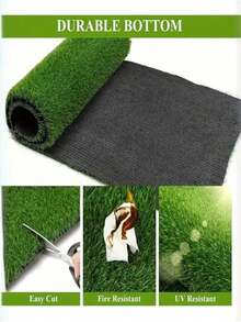 1pc 19.7x197 Inch High Quality Artificial Grass, Plastic Material, Outdoor Artificial Carpet, Realistic Indoor/Outdoor Grass Mat, Suitable For Outdoor Garden, Yard, Balcony Decoration, Beach And Swimming Scenes. [Can Be Cut Freely] - Green - View 4