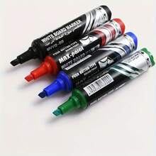 4支/套可擦白板笔，水性黑色马克笔（教师用），彩色马克笔（学生用），红/蓝/黑色黑板笔，易擦白板笔，短粗便携马克笔 - 套裝 - 查看 4