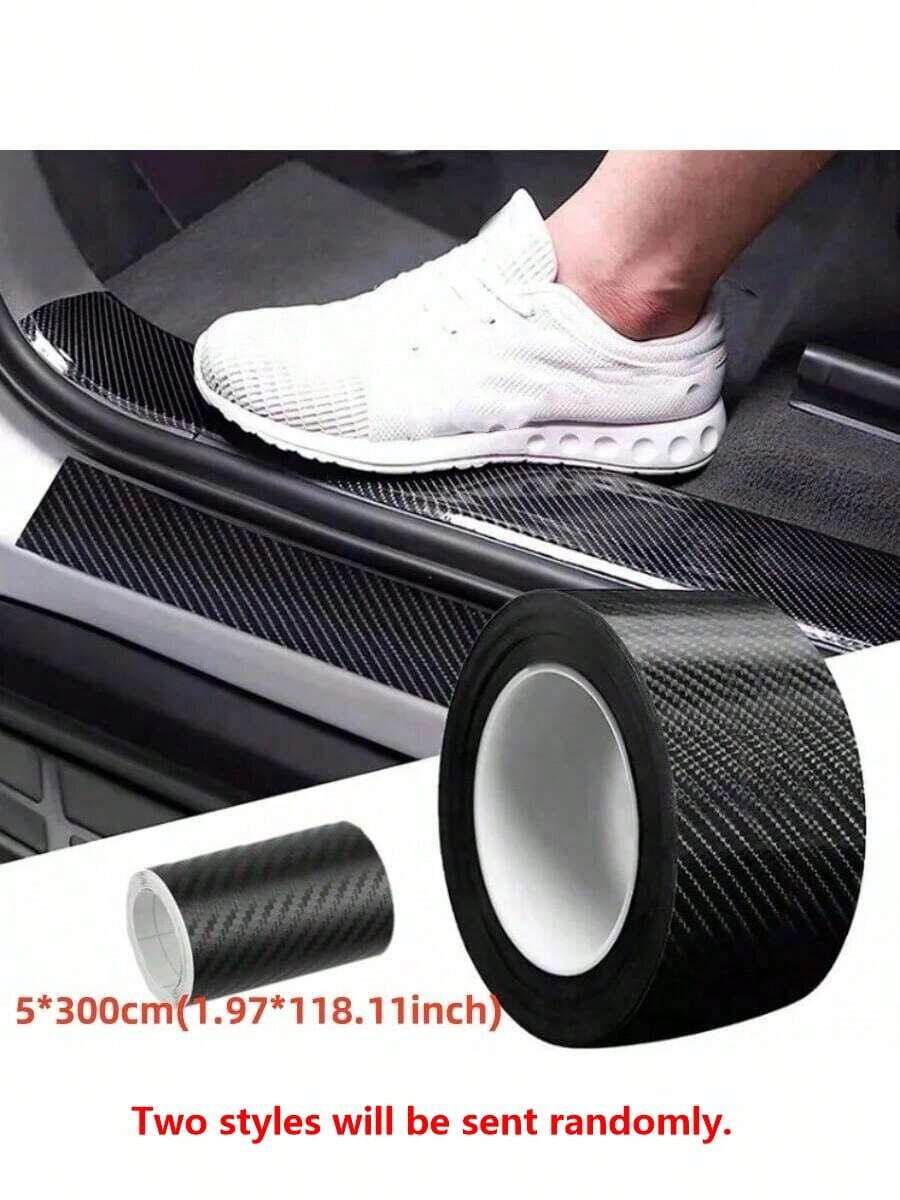 Durable Car Door Sill Protector - Easy To Apply Scratch-Resistant Waterproof Plastic Protective Film For Car Door Edges, Side Mirrors And Entry Steps - Long-Lasting Adhesive, Fits All Models, Door Edge Guards, Scratch Cover, Seamless Integration - Black - View 1