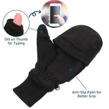 Flammi Men's Convertible Gloves, 3M Thinsulate Thermal Polar Fleece Mittens With Flip-Thumb For Hunting, HiFKing, Fishing,M,Orange - 橘色 - 查看 4