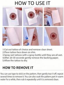 4张海娜临时纹身贴纸，性感手部纹身，黑色海娜纹身，开斋节礼物，防水曼陀罗曼海蒂模板，适用于节日、婚礼、派对、斋月装饰，女士适用 - 黑色 - 查看 8