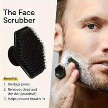 1个面部磨砂垫 - 温和去角质垫和深层清洁按摩器，无香型个人护理产品，有助于去除暗沉肌肤，提升剃须体验 - 均碼1pcs[黑色] - 查看 8
