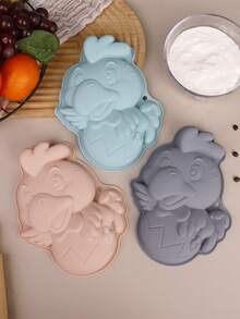 1个硅胶小鸡造型蛋糕模具，烘焙工具，卡通母鸡蛋糕模具，蛋糕烤盘，慕斯托盘，厨房烘焙巧克力慕斯果冻蜡模具，烘焙工具 - 彩色 - 查看 6