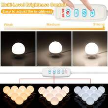 Lumière de maquillage LED 3 couleurs USB, luminosité et température de couleur réglables, peut être installée sur un miroir de coiffeuse, disponible en tailles de 4/6/8/10/12/14 ampoules LED - Blanc - Voir 8
