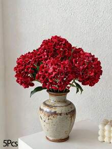1朵逼真绣球花，带茎 - 质感逼真，适用于婚礼装饰、家居装饰、花园装饰、毕业典礼装饰、性别揭晓派对装饰、新娘送礼会、派对礼品、毕业典礼、派对装饰、新娘捧花、户外装饰、露营、庭院装饰 - 紅色 - 查看 13
