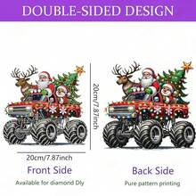 Fairyland JinWenn Decor For Home Diamonds Art Kit Decorations, Santa Claus Elk Diamonds Painting Kit For Adult Tabletop Gift DIY 5D Diamonds Dots Christmas Special Crystal Diamond 7.8x7.8 Inch - DP02370 - 查看 4